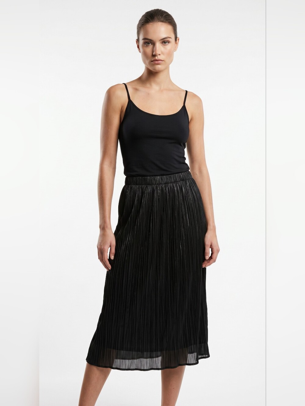 Calvin Klein Black Pleated Midi Skirt NWT - M Skirt ONLY